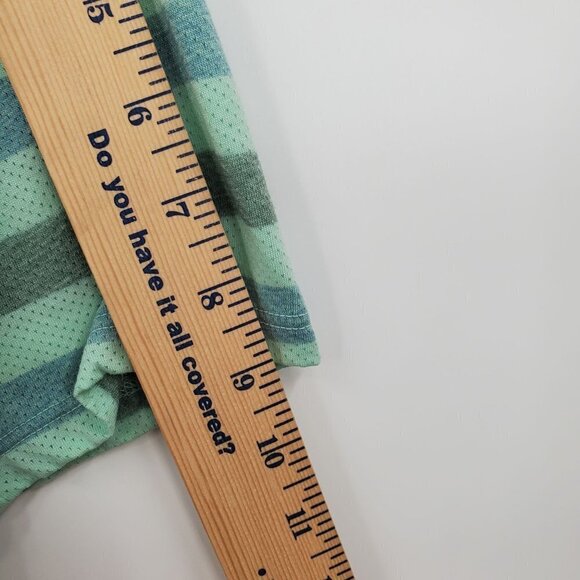 Nike Dri-Fit Running Shirt Zip Pockets Stripe Short Sleeve Mesh Large Womens - Picture 12 of 13